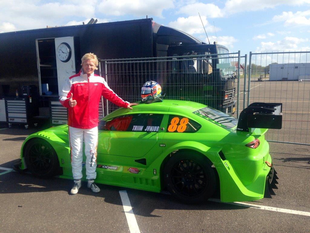 Nicki Thiim ved dagens test i en supertourisme-racer på Padborg Park